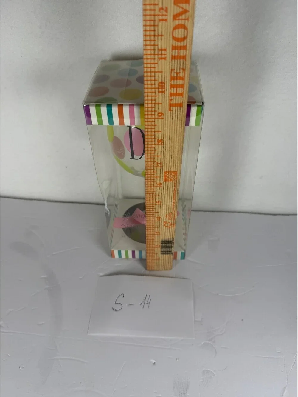 Hand Painted Monogram Wine Glass Letter D Polka Dot Gift Box S-14